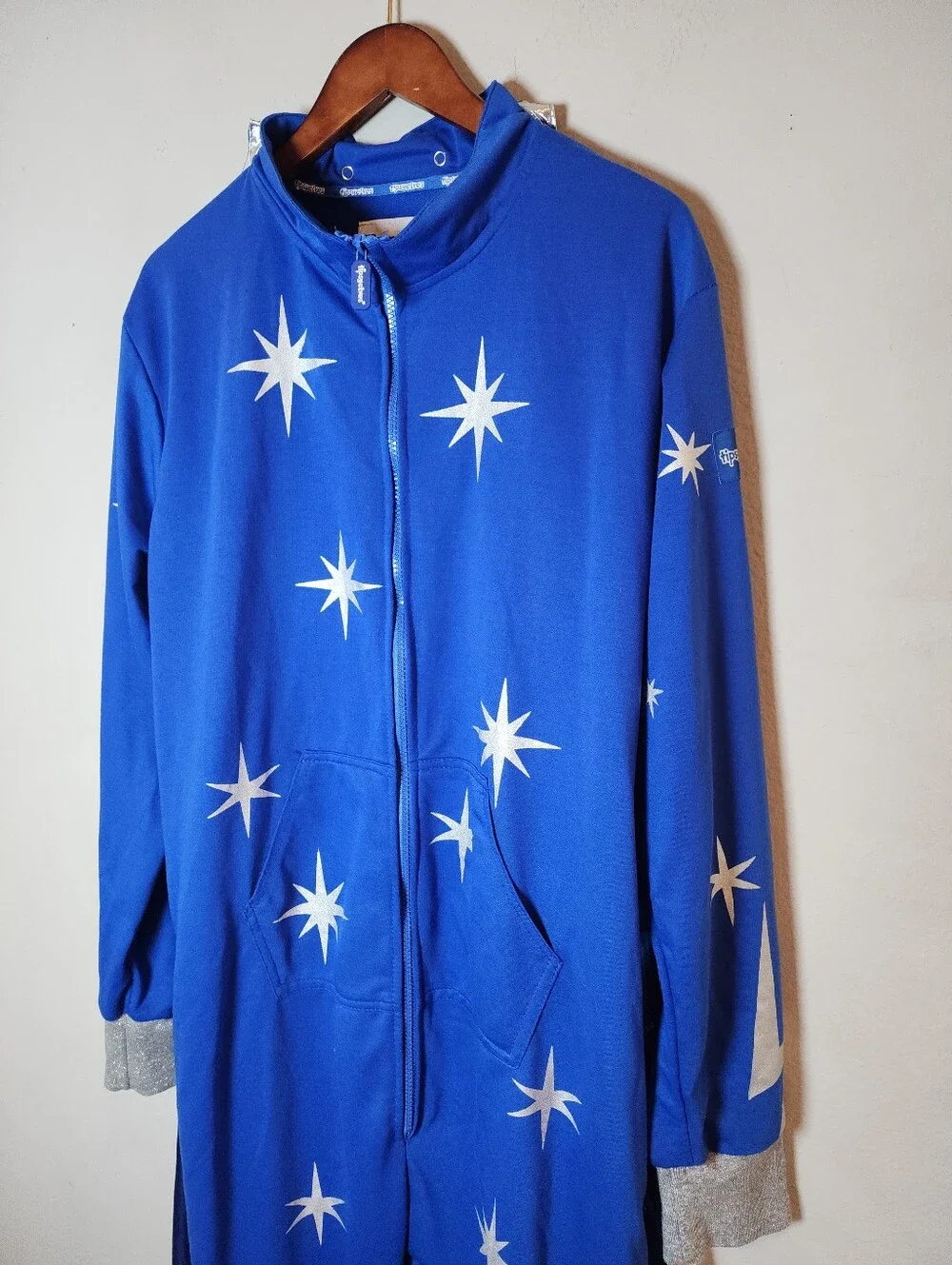 NWT Tipsy Elves' Wizard Costume Blue Silver Jumpsuit Hat Cape Size Large